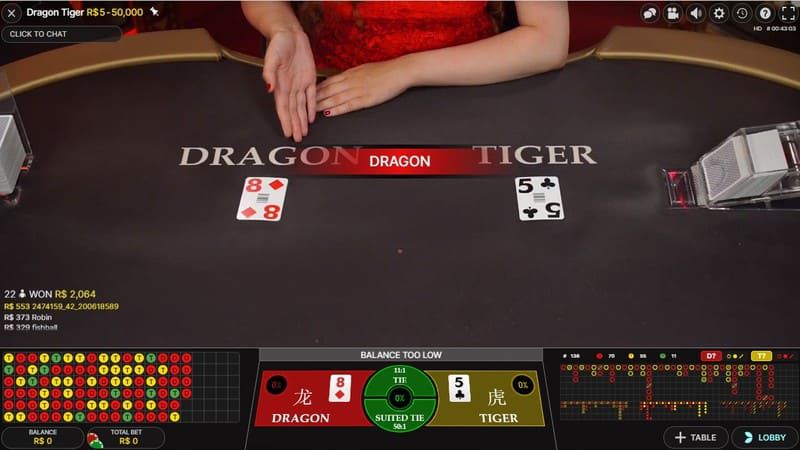 Dragon Tiger: Ganhe no Jogo de Cartas Ao Vivo