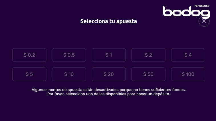 777 Deluxe apuestas disponibles