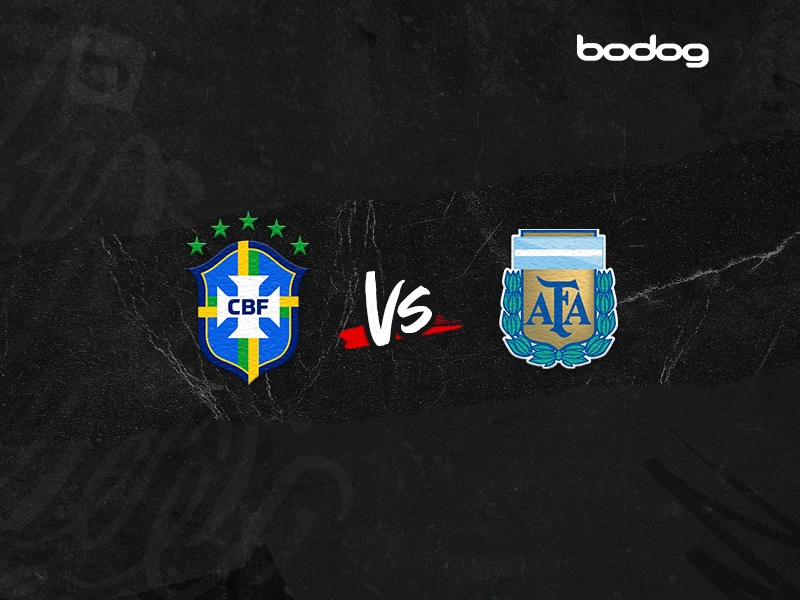 Jogo de futebol brasil x argentina apresentado com bandeira de seu país