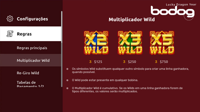 Multiplicador Wild Lucky Dragon Year