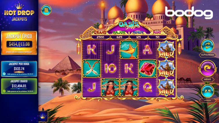 Oasis Dreams Hot Drop Jackpots pantalla de juego